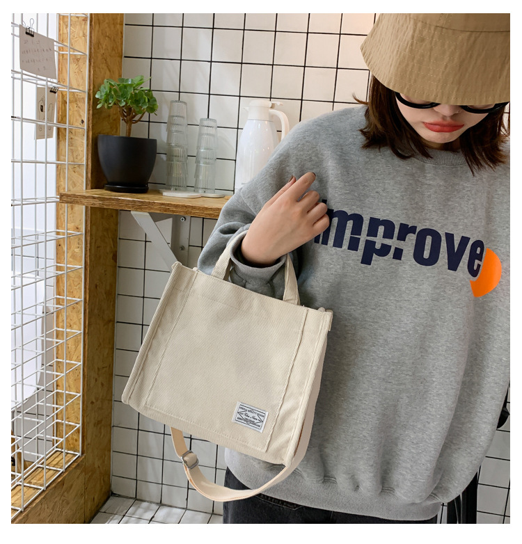 Women's bag corduroy 2021 new style small square bag South Korea ins bag foreign trade trend handbag single shoulder bag