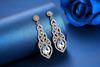 Supply alloy color-plated silver water drops earrings point diamond tape epidemic earrings