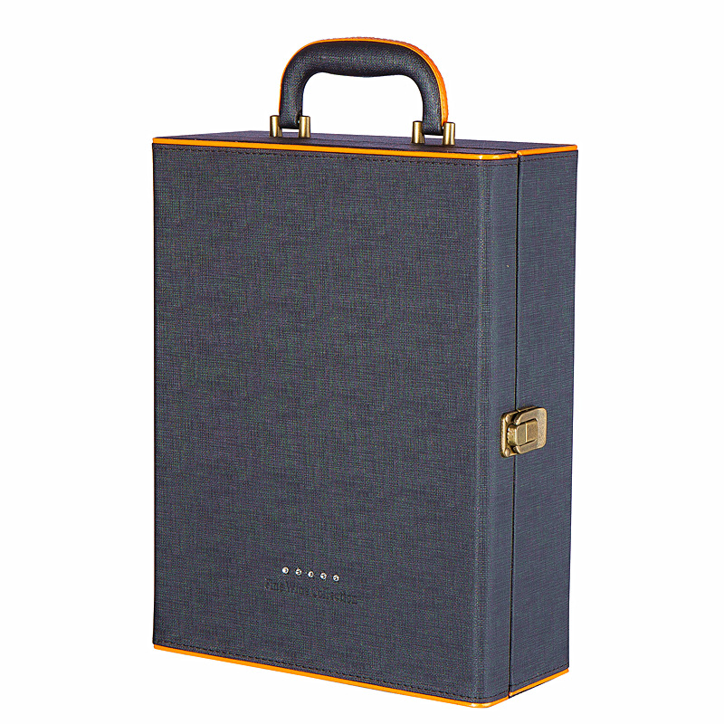 皮质葡萄酒红酒盒子 双支新款酒盒包装创意礼品盒皮盒批发定制