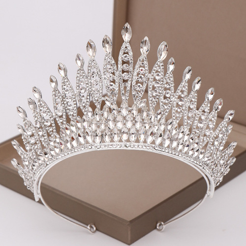 Tuanming bridal jewelry European and American best-selling large crystal crown headband bride wedding beauty pageant catwalk crown