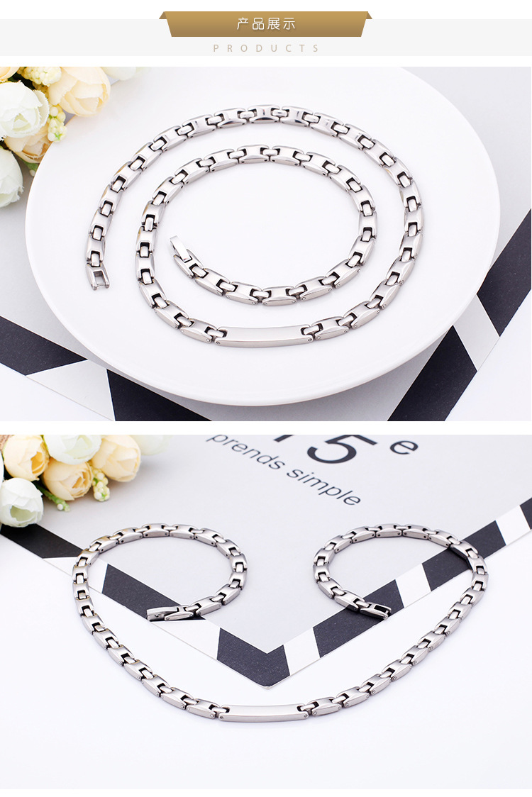 29g Weight Necklace Classification Wedding, Travel Occasion 304 Stainless Steel Material Geometric Pattern Unisex Gender Silver Color Wholesale Jewelry Geometric 304 Stainless Steel Necklace 4