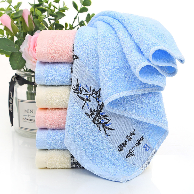 Factory wholesale bamboo fiber towel soft thick promotional advertising gift towel home beauty face towel custom