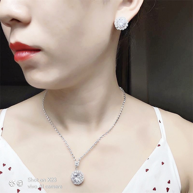 Fashion Flower Alloy Plating Rhinestones Women's Earrings Necklace display picture 8