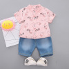 Summer cartoon shirt, set, with little bears, children's clothing