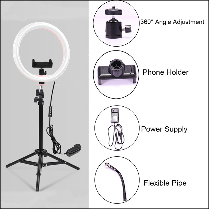 12 inch LED ring light live fill light m...