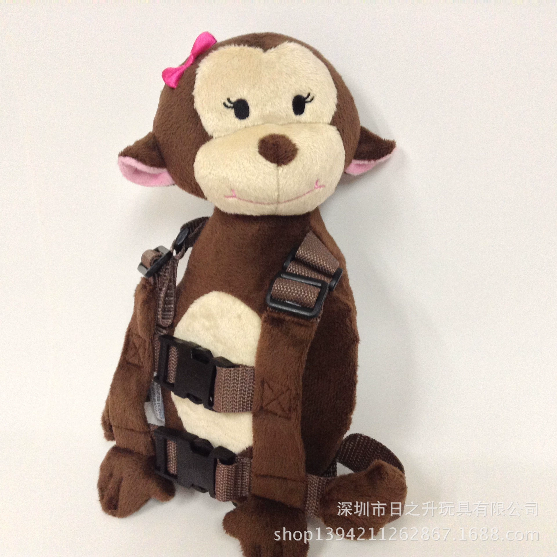 Европейский детский кофейный цвет супер мягкий женский орангутан анти-потерянный Школьный рюкзак на открытом воздухе с мультяшным тросом рюкзак оптом