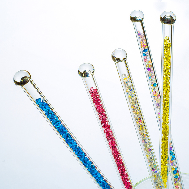 Entrega de una sola pieza de vidrio Ángel varilla de agitación café leche en polvo leche té bebida taza de jugo varilla de agitación ventas directas de fábrica