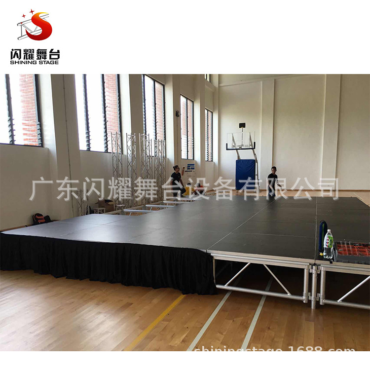 厂家批发铝合金可调节高度拼装舞台 移动升降舞台