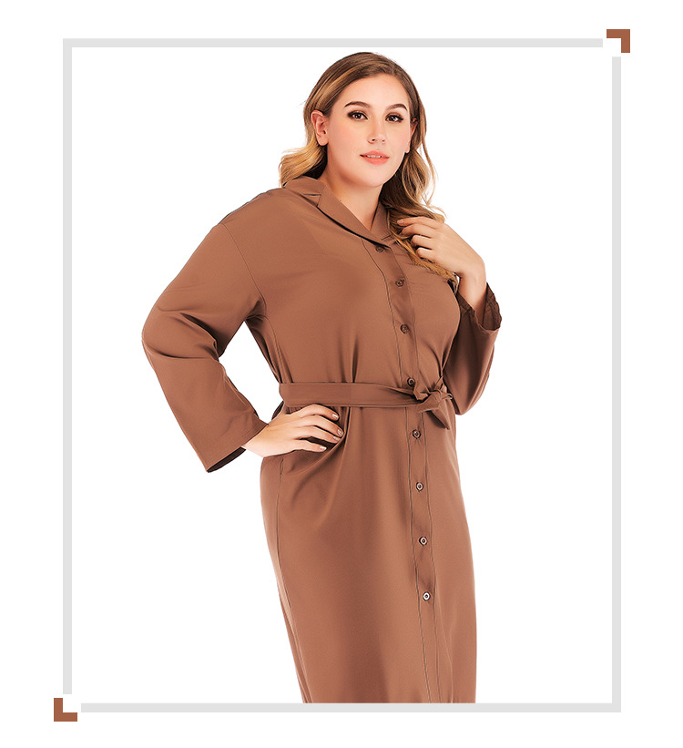 slim temperament waist suit collar shirt dress trench coat jacket   NSJR23362