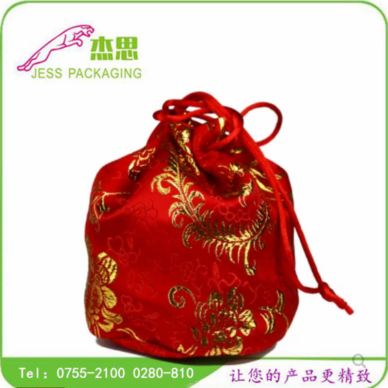 设计新款绸缎布结婚喜糖束口袋生日蛋糕收纳包彩金礼品包量大从优