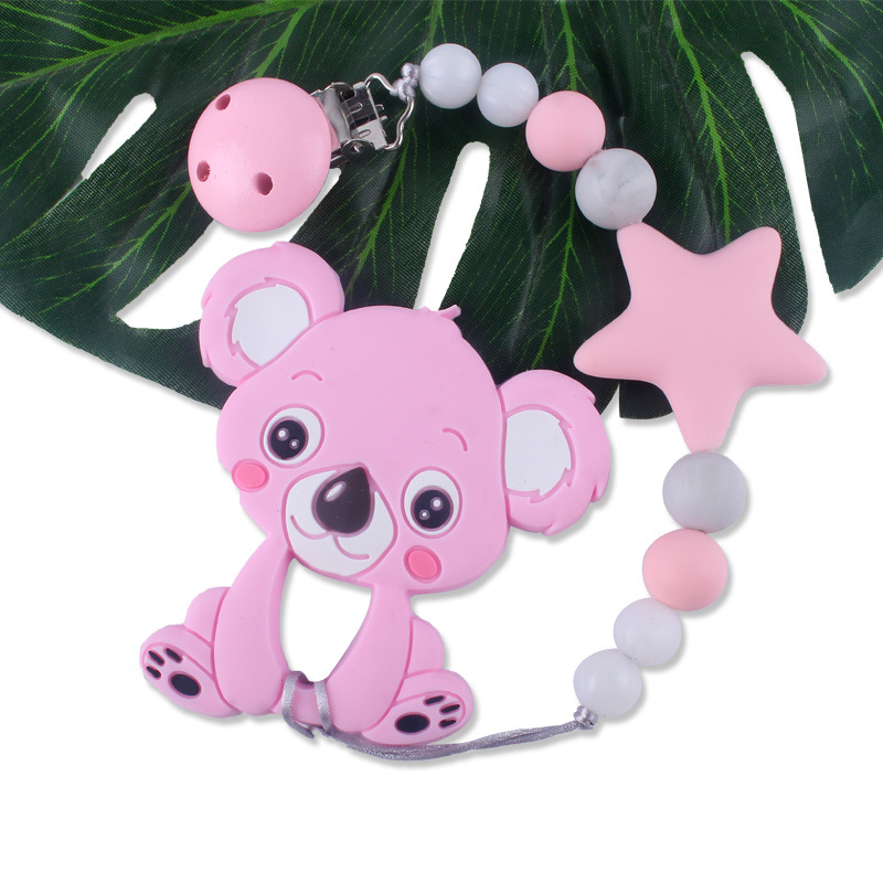 Nueva Cadena de chupete para bebés cadena anti-caída bebé dientes de silicona molienda cadena anti-perdida suministros maternos e infantiles comercio exterior