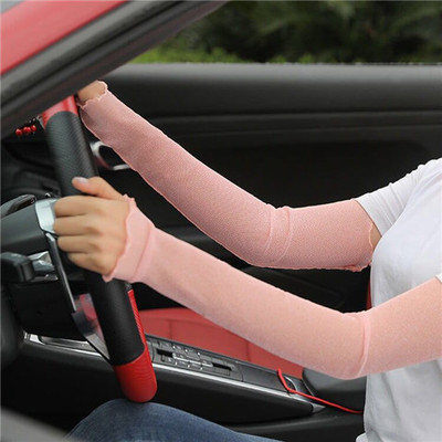 冰爽袖套防晒女手套男士袖子紫外线蕾丝薄冰丝护臂手臂套袖夏季