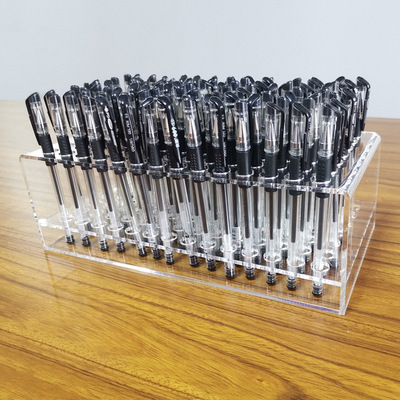 亚克力创意方形钢笔中性笔笔架水彩水粉笔铅笔小巧插笔透明展示架|ms