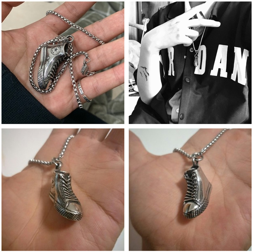 Segeltuch-Schuhe personalisierte Umwelt Souvenir Halskette Zubehör Edelstahl_voghion.com