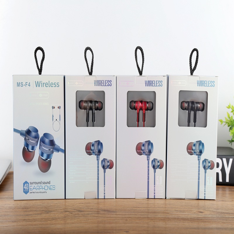 MS-F4入耳式蓝牙耳机 5.0 磁吸功能TF卡播放运动无线蓝牙