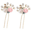 Ceramics, children's Chinese hairpin, Hanfu handmade, hairgrip from pearl, hair accessory for bride, accessories, roses