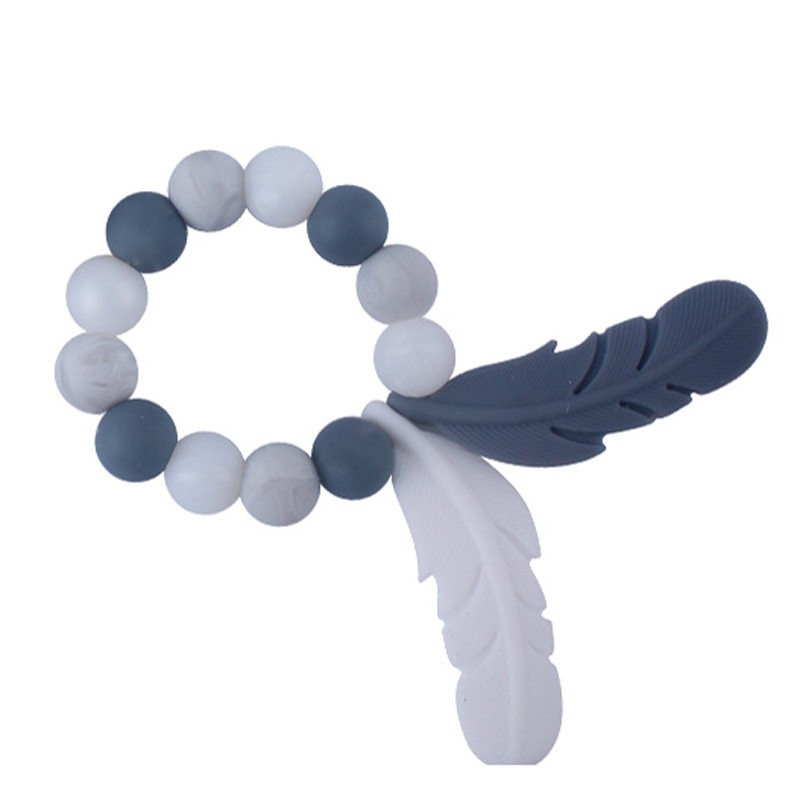 Bebé suministros silicona teether bebé pluma dibujos animados silicona juguete teether chupete Silicona