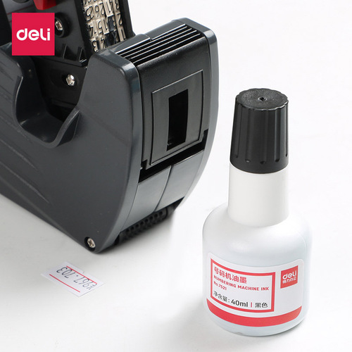 Deli number machine ink 7521 type coding machine oil ink black 40ml price machine price machine ink