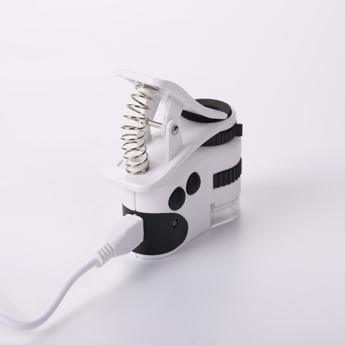 New USB rechargeable 50x 60x lighted LED mobile phone clip microscope identification banknote inspection magnifying glass
