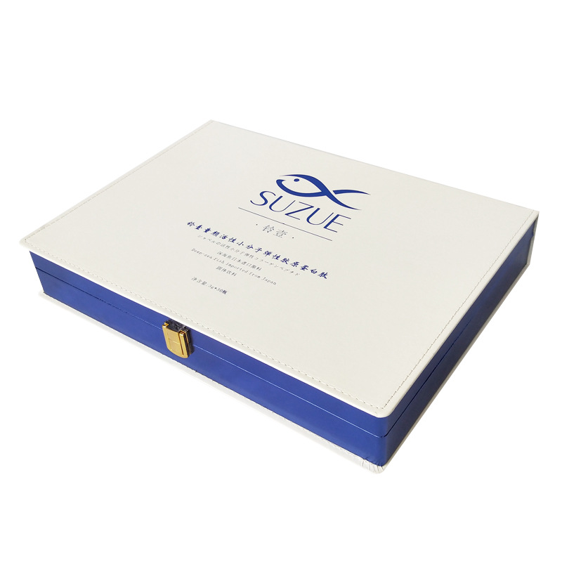 小分子胶原蛋白肽包装盒 冻干粉干细胞包装盒 保健品礼品皮盒定制