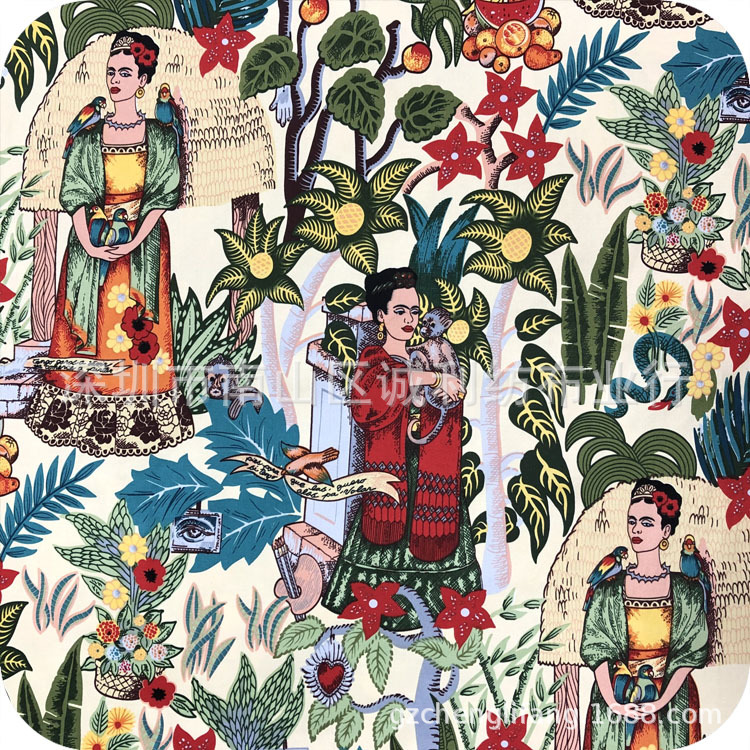 2米黄底人物植物动物