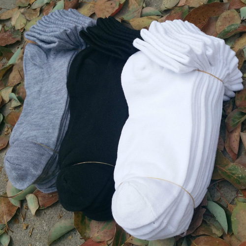 Socks boat socks men's solid color cotton socks wholesale black and white men's boat socks casual socks street stall wholesale manufacturers wholesale