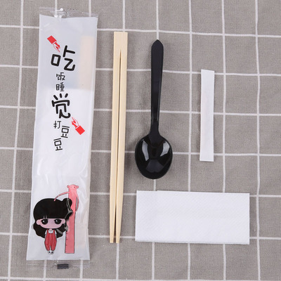 定制批发一次性筷子四件套 四合一餐具包 一次性筷子套装外卖餐具