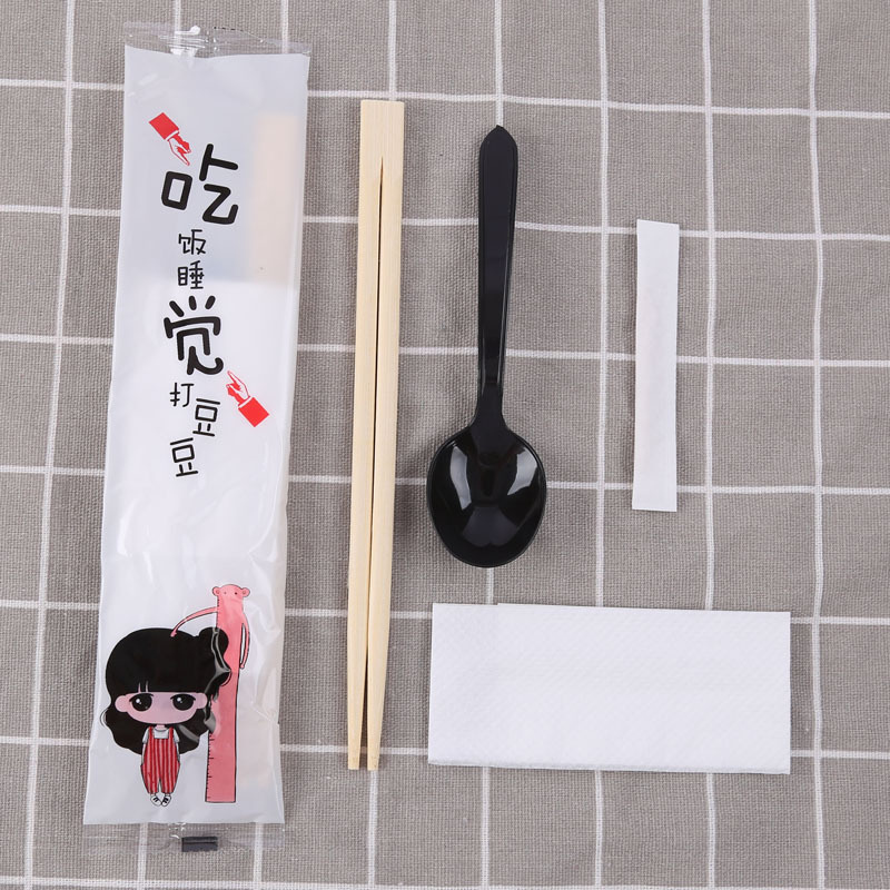 定制批发一次性筷子四件套 四合一餐具包 一次性筷子套装外卖餐具