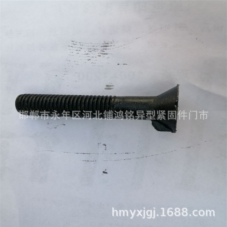 定做22*70沉头带榫螺栓 碳钢4.8级发黑单耳螺栓 量大价优