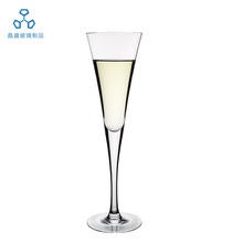 人工吹制简约式水晶三角香槟杯透明锥形酒吧调酒杯起泡酒酒具