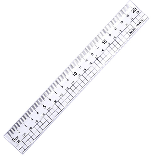 Baoke drawing student supplies ruler 20cm transparent plastic ruler RU2074 examination scale stationery ruler