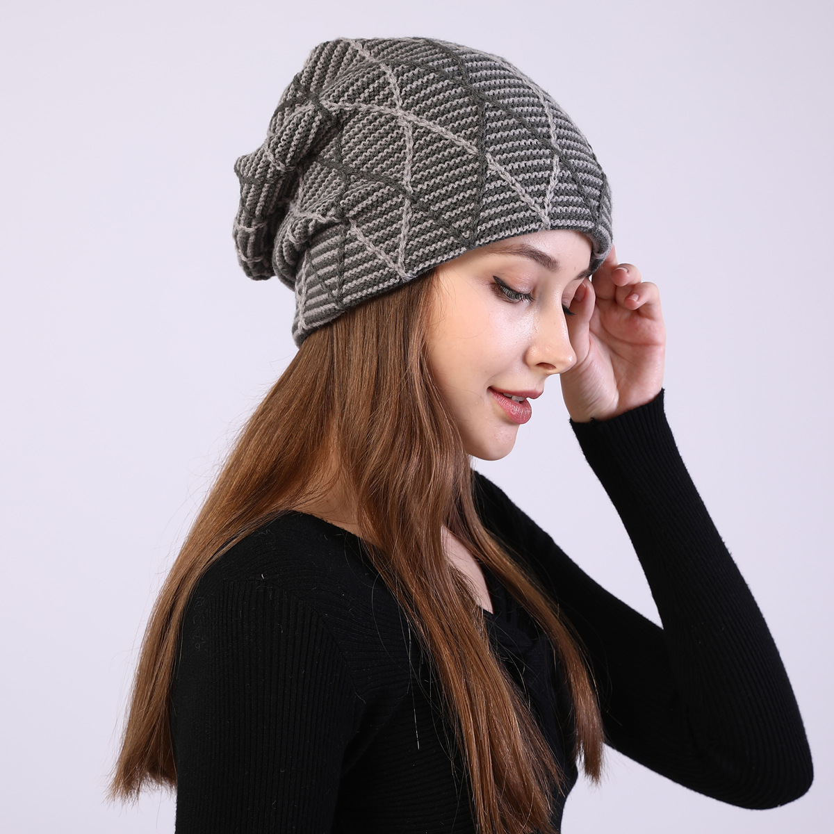 Knitted Beanie Hat For Autumn And Winter Warm Ear Protection_voghion.com