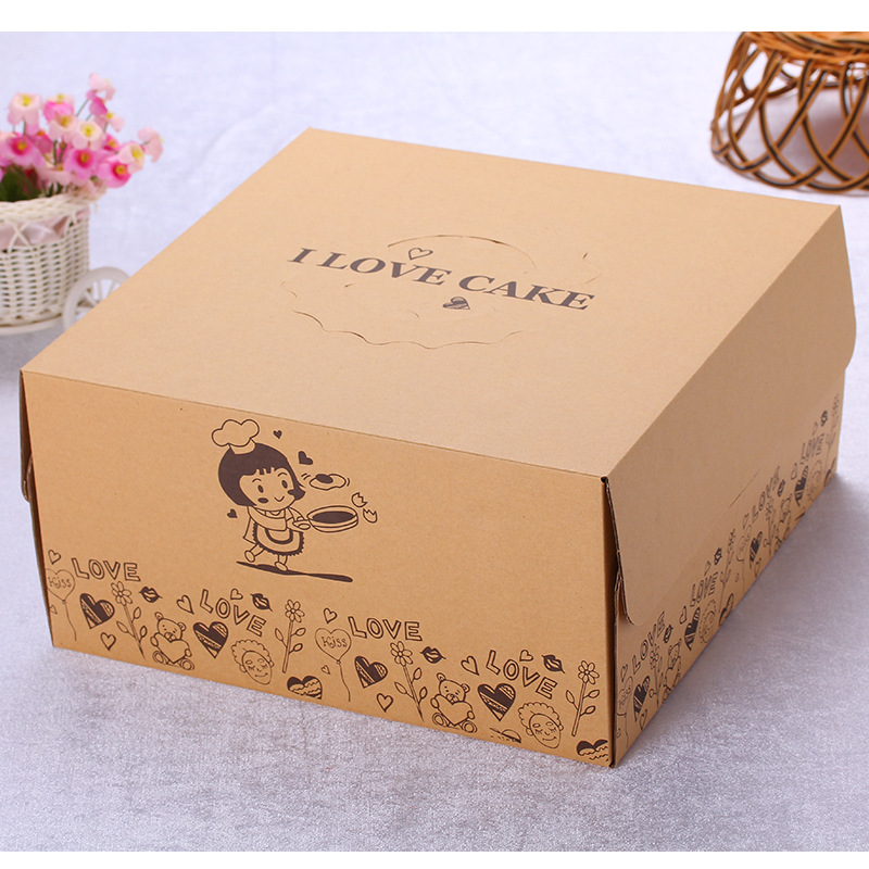 工厂定制手提生日蛋糕烘培包装盒 打包纸盒创意定制LOGO印刷厂家
