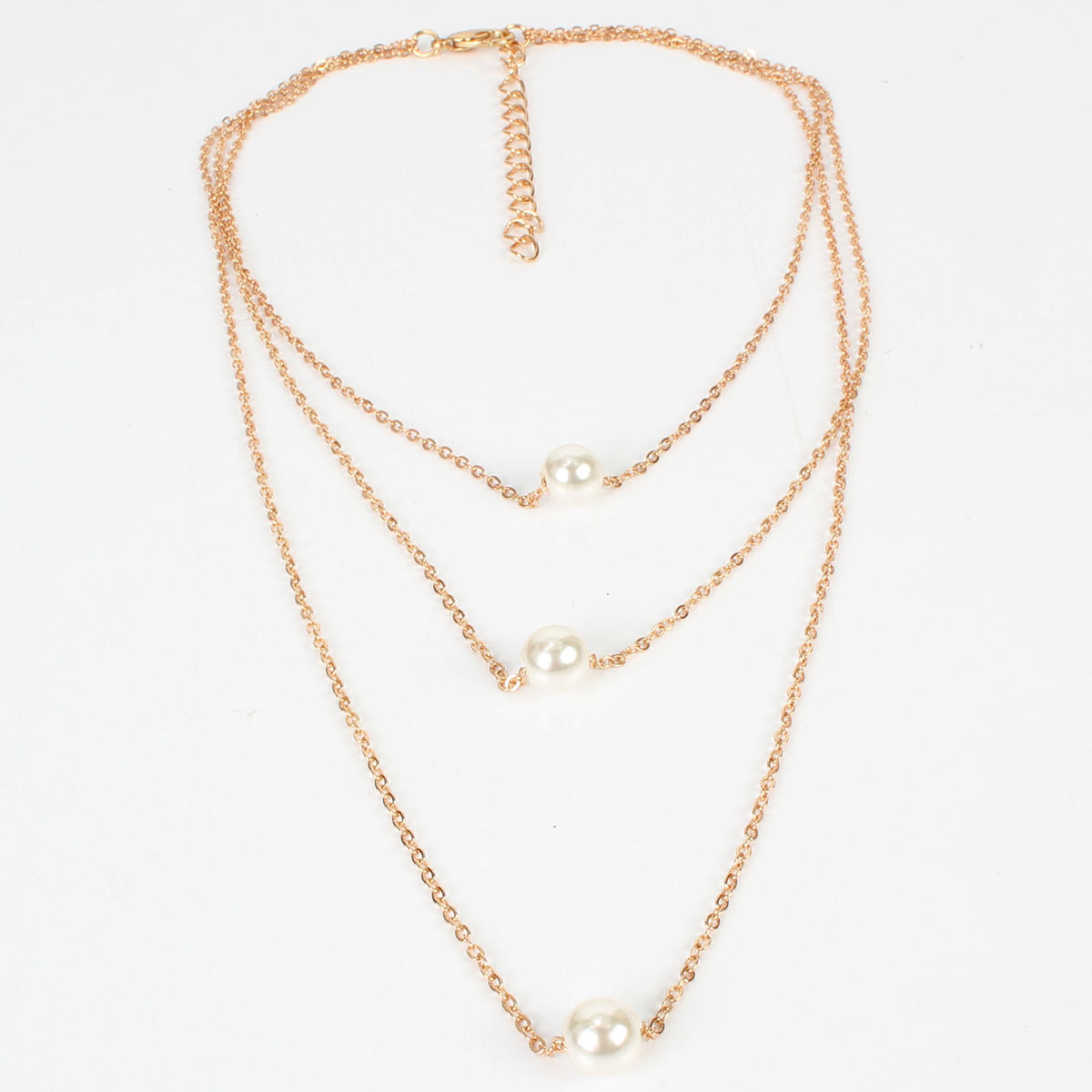 Necklace Retro Simple Beaded Three-layer Single Imitation Pearl Necklace Wholesale display picture 6