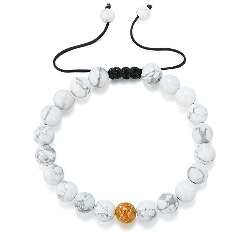 Simple Style Geometric Haematite Beaded Bracelets 1 Set