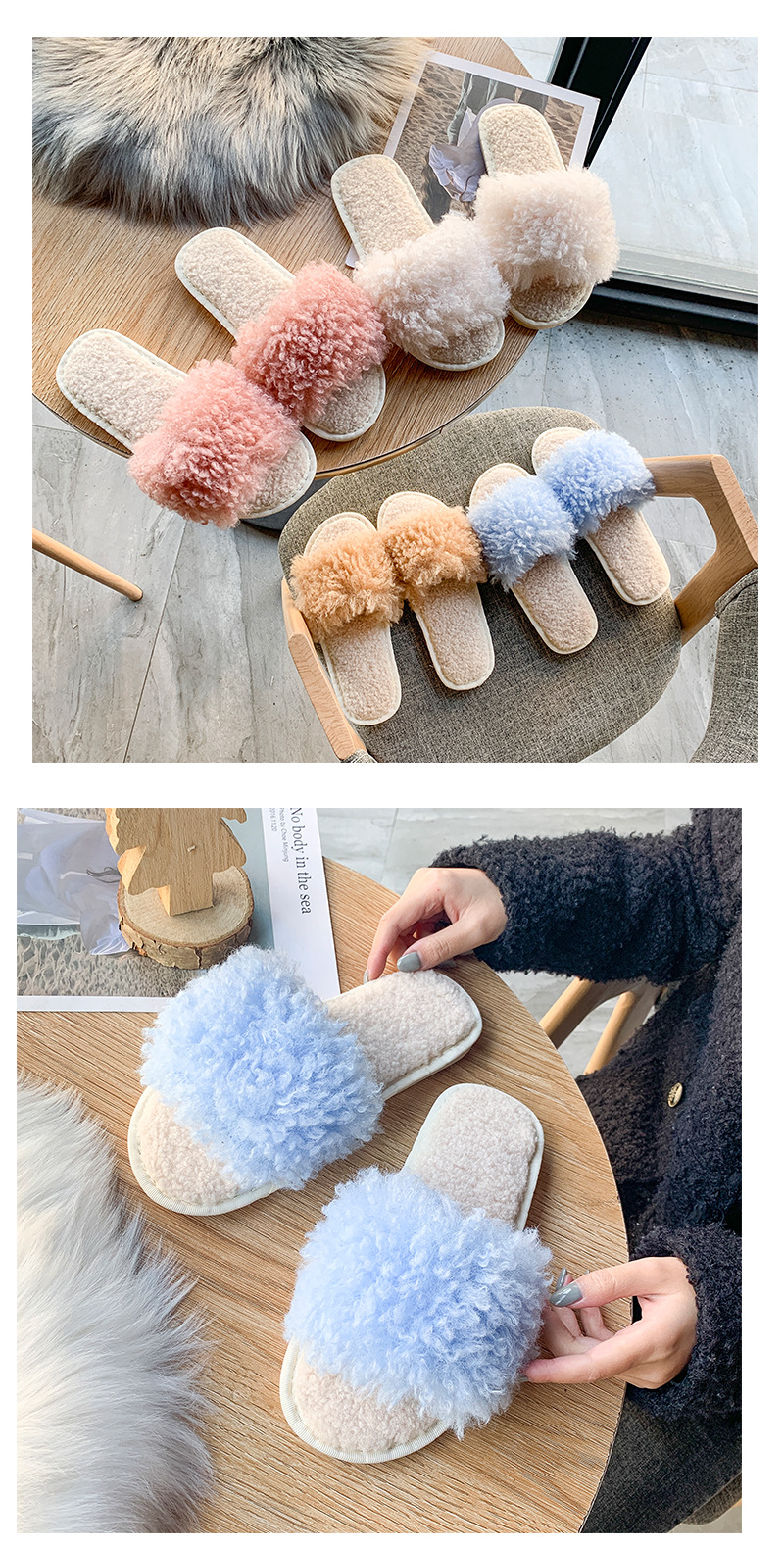 fashion new wheat velvet slippers NSPE10029