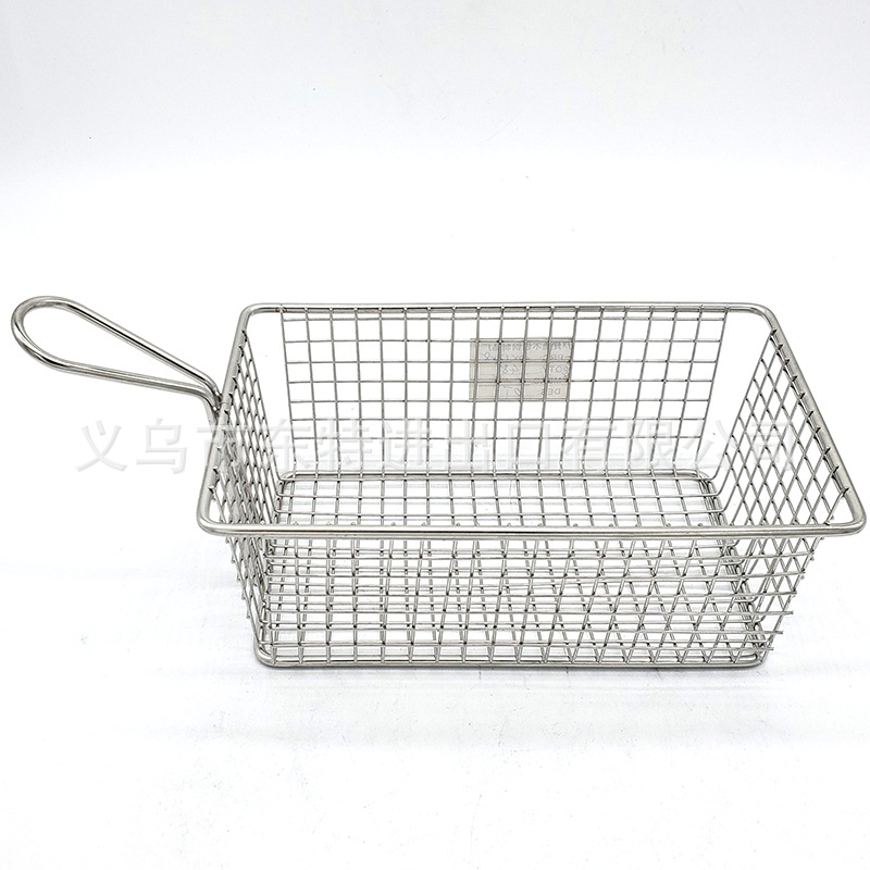 Factory direct sales of stainless steel frying baskets and sieves, French fries frying baskets, deep-frying baskets, filters and sieves, snack and pastry baskets and frames detail image 6
