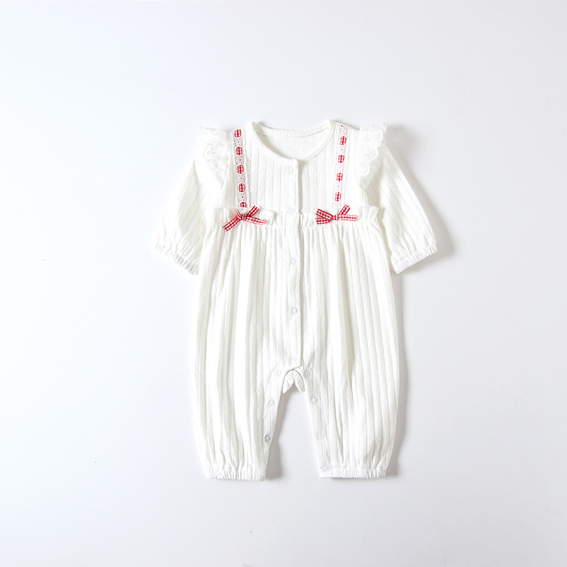 Spring 2020 newborn bowknot Harbin clothes climbing clothes idea9509 Korean one-piece baby clothes in stock