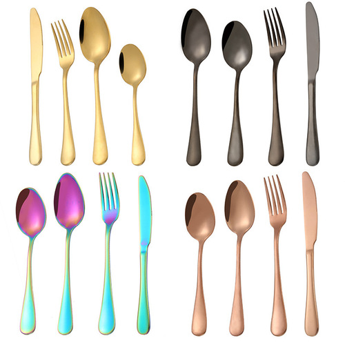 304 stainless steel spoon fork tableware restaurant household spoon western food knife fork spoon set creative gift making