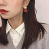 South Korean retro goods, round spray paint, spring universal earrings, fashionable accessory