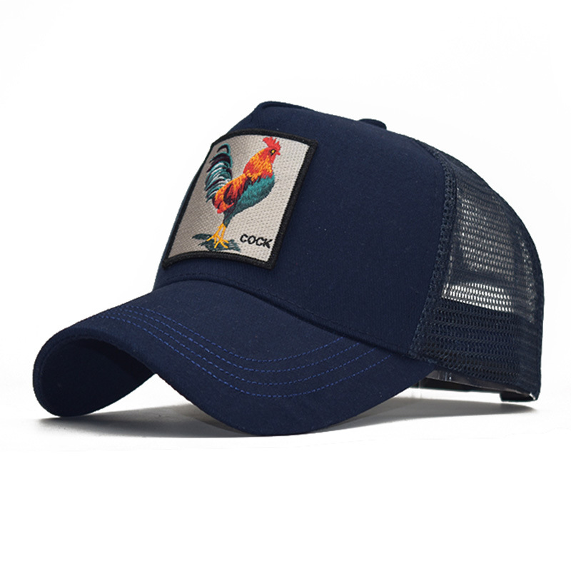 Popular Amazon bordado animal de algodón de malla gorra de béisbol de las mujeres de los hombres de deportes al aire libre gorra enarbolada