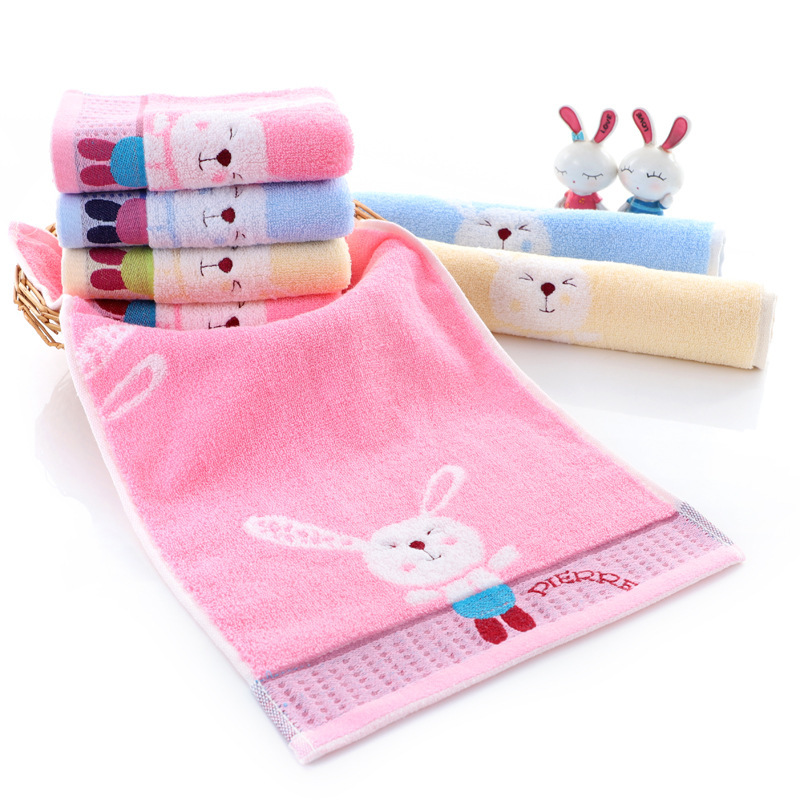 All pure cotton 32-strand children's towel cartoon jacquard embroidered baby's face towel is soft and absorbent and lint-free for daily use