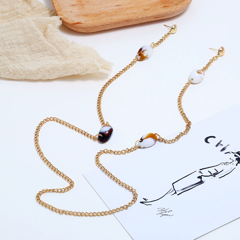 Fashionable accessory, necklace and earrings, chain drop-shaped, European style, internet celebrity