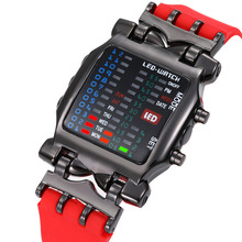 新款外贸热卖二进制LED电子手表创意螃蟹学生个性时尚LED手表