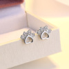 Earrings, fresh silver needle, jewelry, silver 925 sample, Korean style