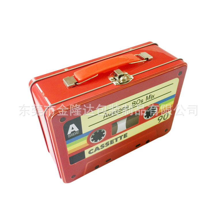 制罐厂家生产手挽罐手提数码配件耳塞音乐铁盒午餐包装铁盒质优价