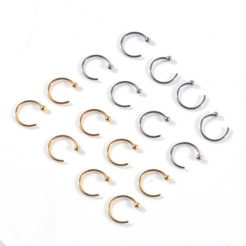 Stainless Steel C Type Nose Studs Body Piercing Jewelry display picture 1