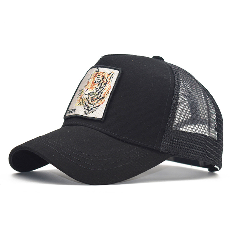 Popular Amazon bordado animal de algodón de malla gorra de béisbol de las mujeres de los hombres de deportes al aire libre gorra enarbolada