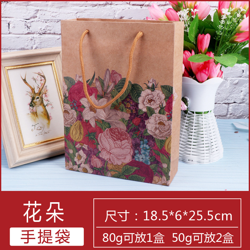 Linen bag, flowered