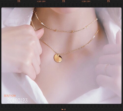 AliExpress European and American multi-layer necklace women's clavicle chain simple round pendant short neck chain necklace jewelry